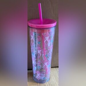 Starbucks Pink and Blue Monkey Tumbler